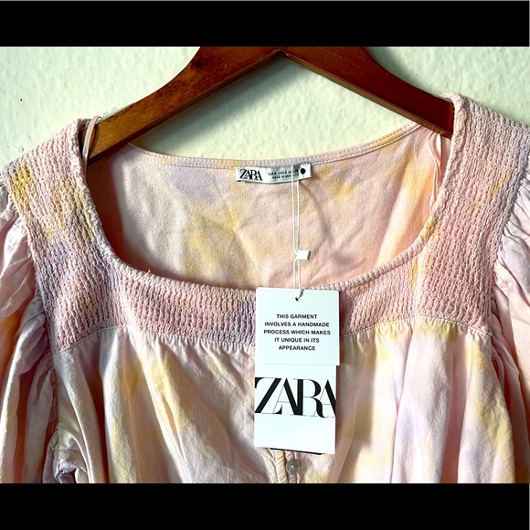 ZARA Tie Dye Crop Blouse - Picture 13 of 14